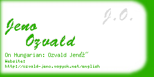 jeno ozvald business card